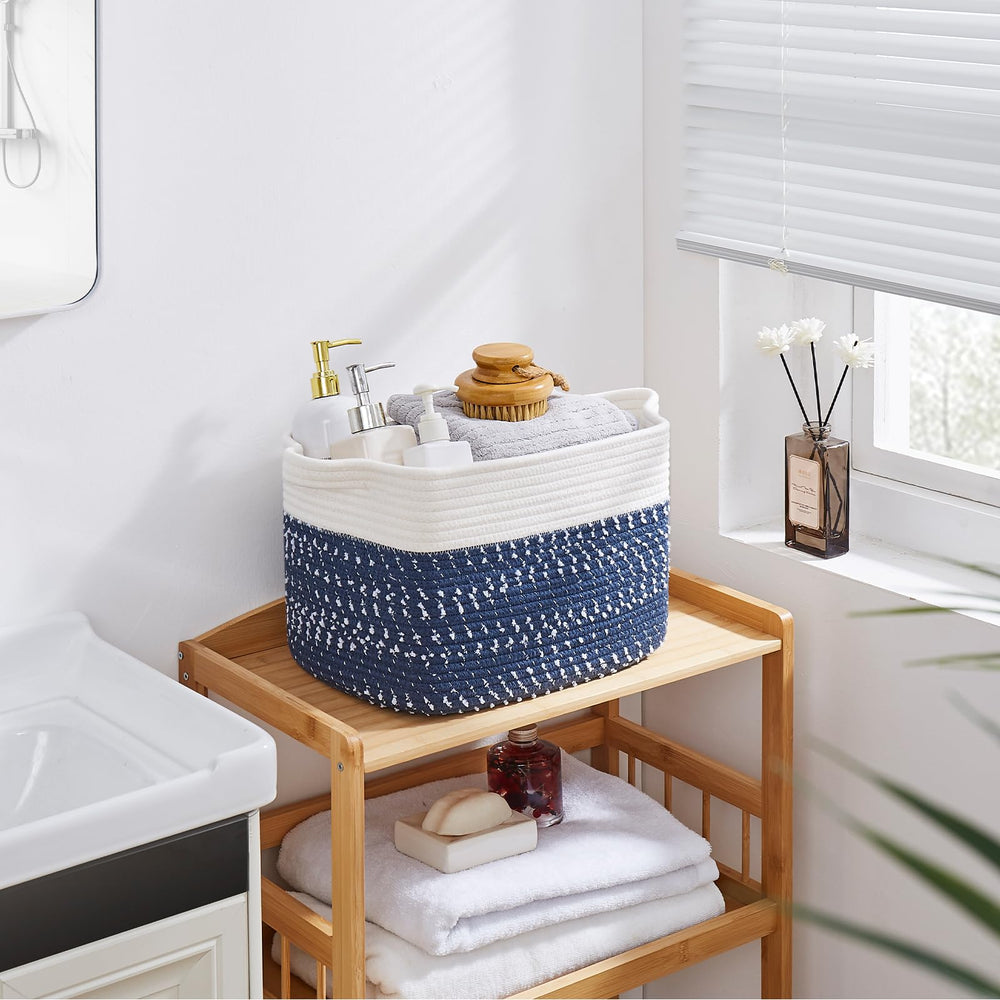OIAHOMY bathroom setup with toiletries organized