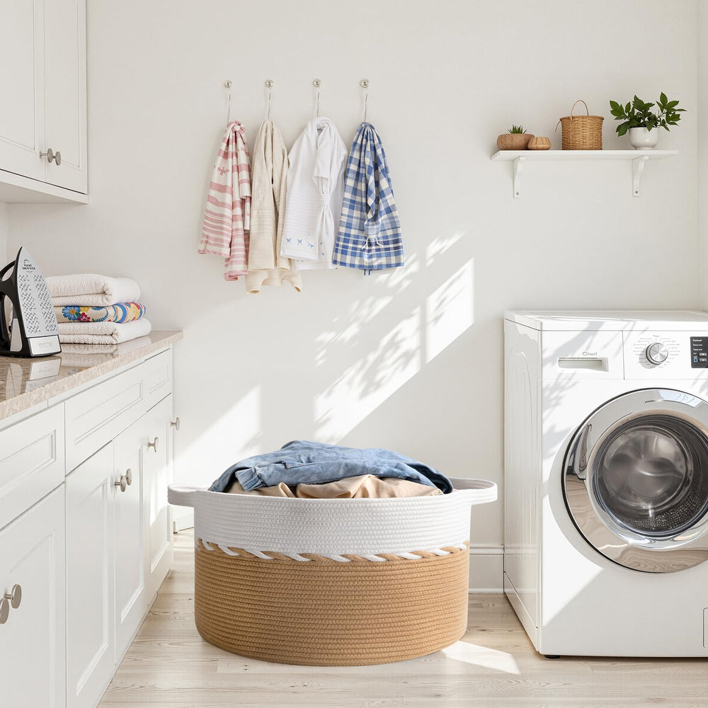 OIAHOMY blanket basket cleaning and care guidance overview