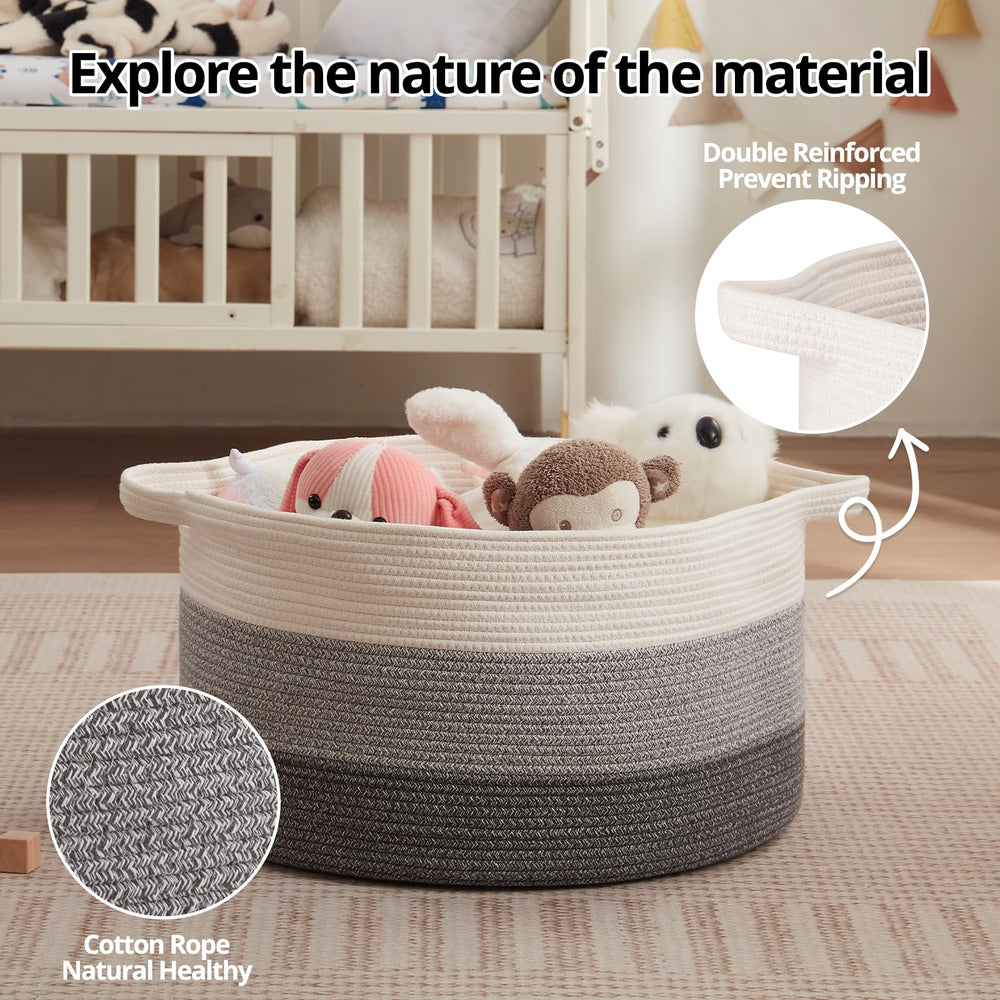 OIAHOMY blanket basket detailed weave and sturdy construction