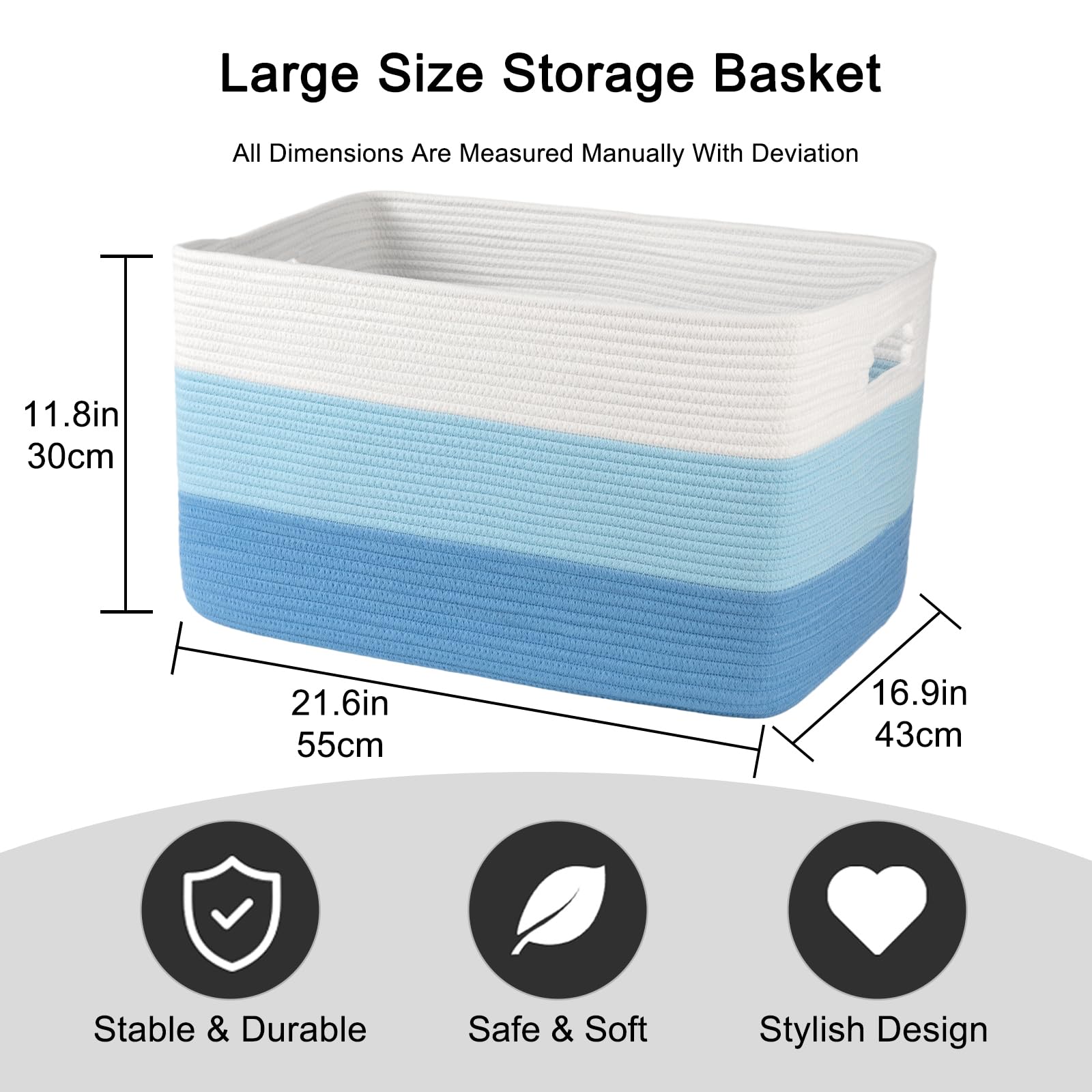 OIAHOMY blanket basket folded flat demonstrates convenient space-saving design