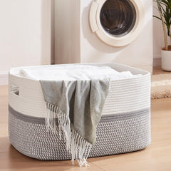 OIAHOMY blanket basket with handles for easy toy organization