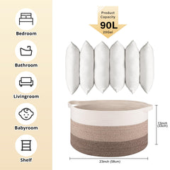 OIAHOMY blanket basket handles provide easy carrying around the home