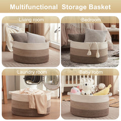 OIAHOMY blanket basket multi-purpose use for blankets, toys, or pillows