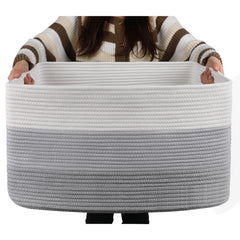 OIAHOMY blanket basket rectangle in grey keeps blankets organized.