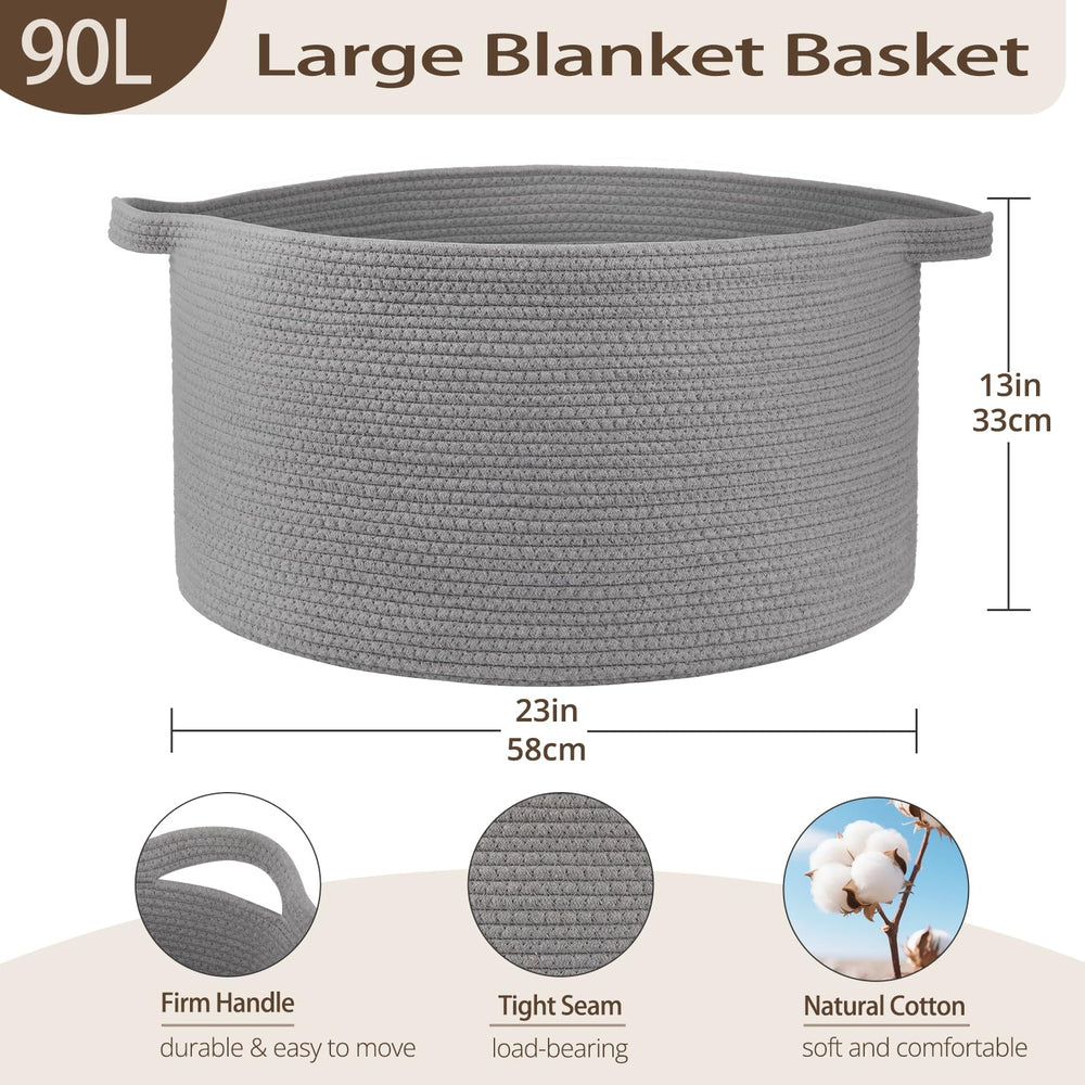OIAHOMY blanket basket with foldable design for space-saving storage and easy reshaping.