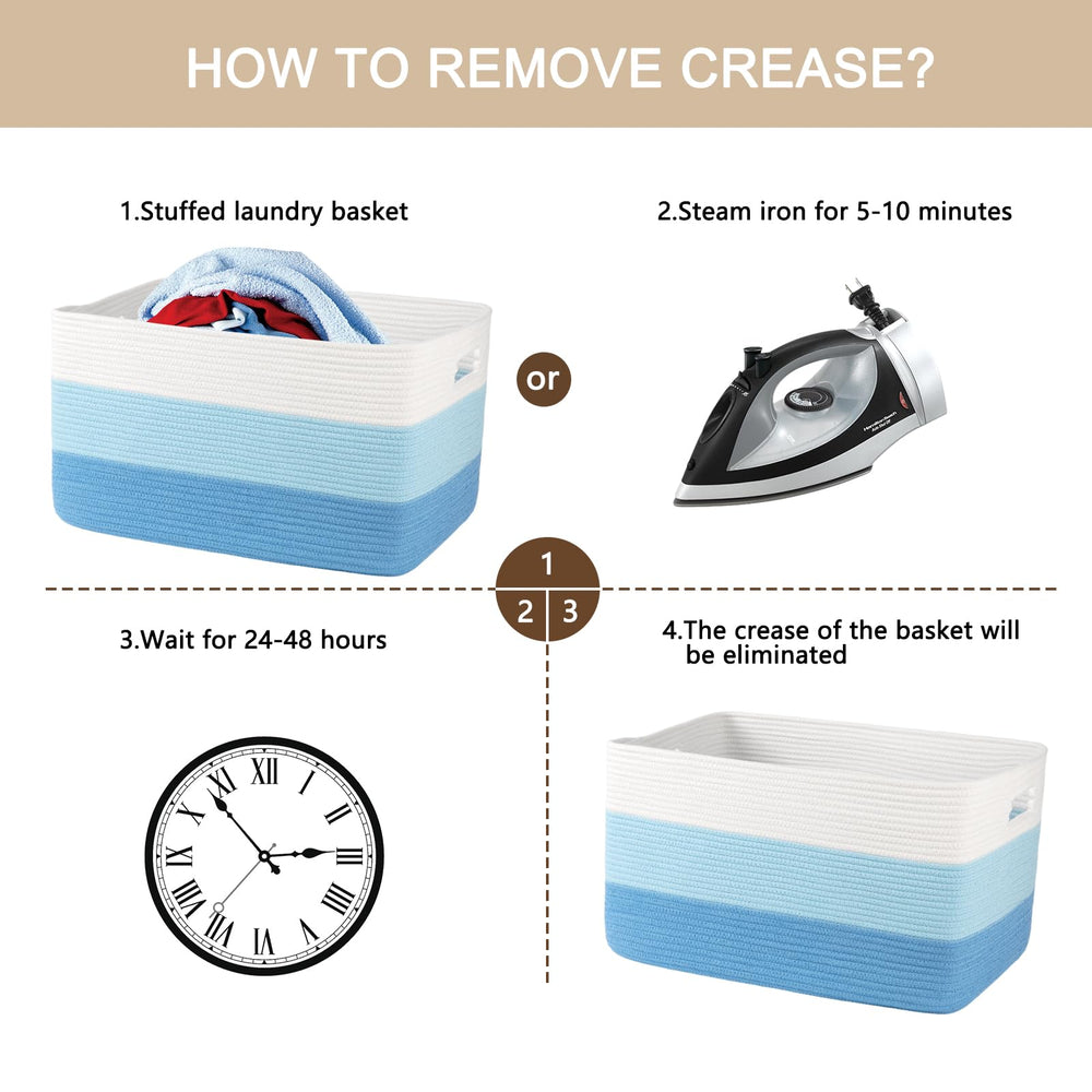 OIAHOMY basket care tips highlight hand or machine wash compatibility