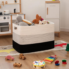 OIAHOMY blanket storage basket with sturdy handles for easy transport