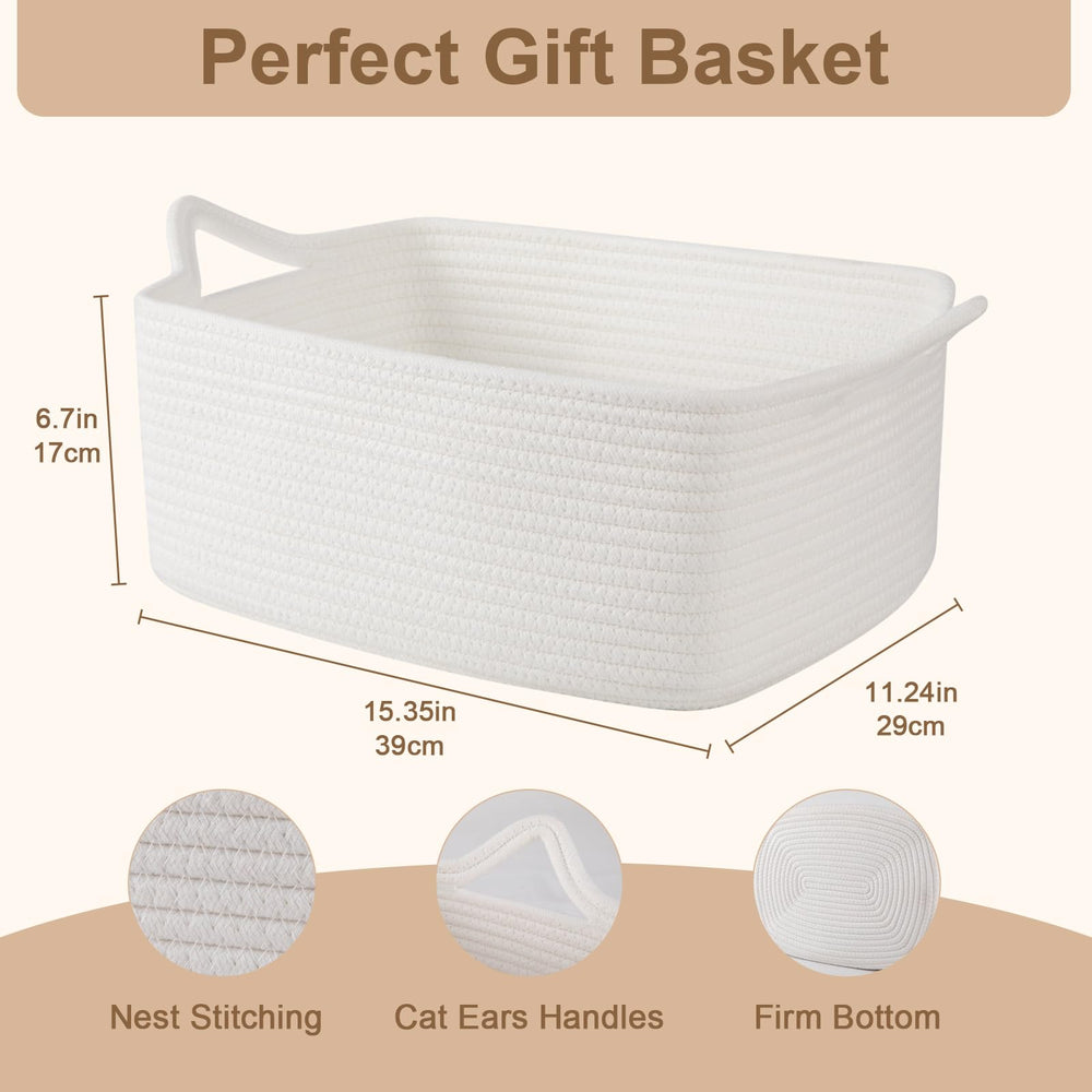 OIAHOMY basket with cat ear handles adds playful charm and sturdy grip for carrying heavier items.