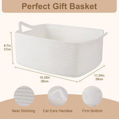 OIAHOMY basket with cat ear handles adds playful charm and sturdy grip for carrying heavier items.