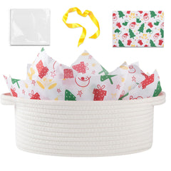 OIAHOMY Christmas gift basket with handle—easy to carry and ideal for gifts.