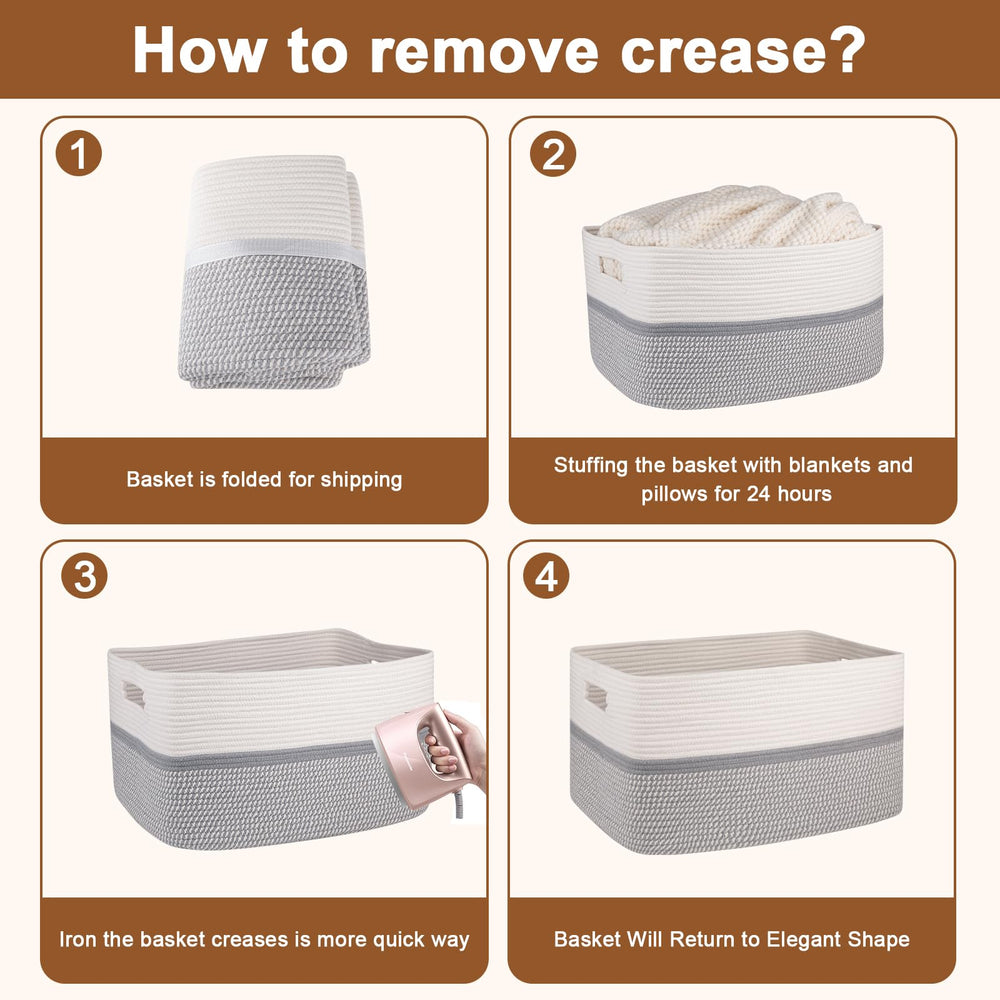OIAHOMY collapsible rectangle basket folds flat when not in use