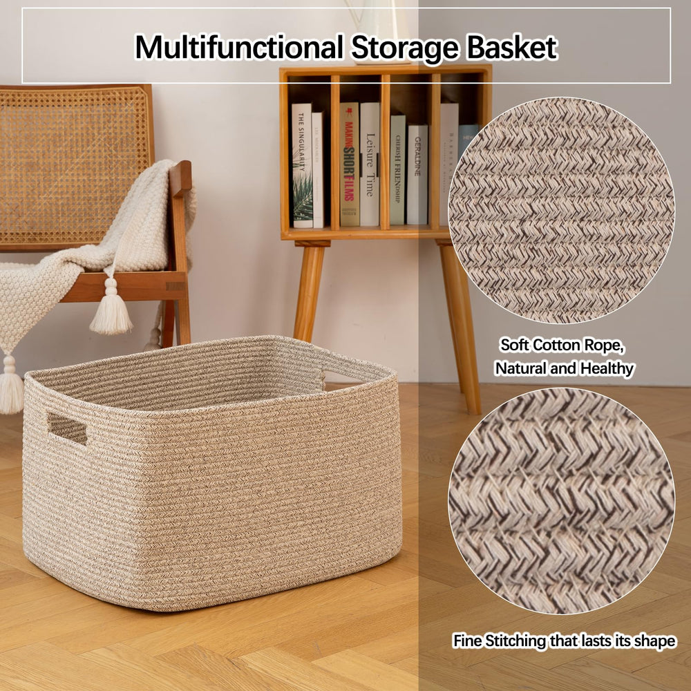 OIAHOMY collapsible rectangle basket saves space when not in use.