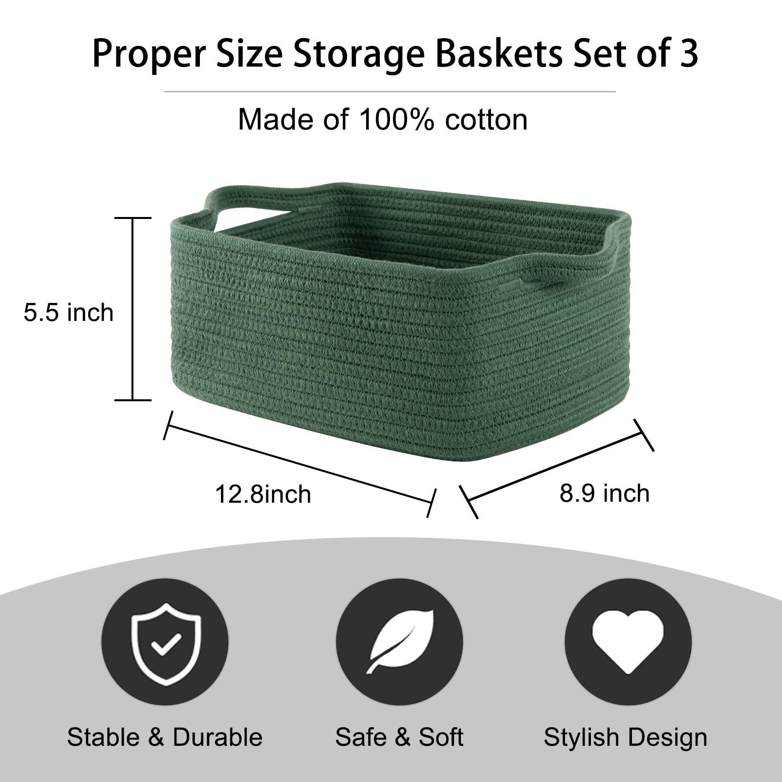 OIAHOMY green basket handle detail for easy carrying