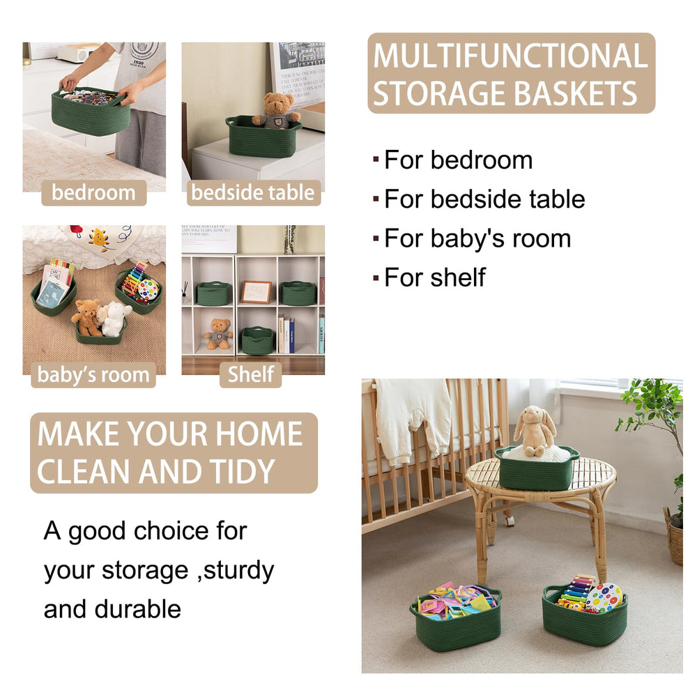 OIAHOMY green basket with wash-ready care instructions
