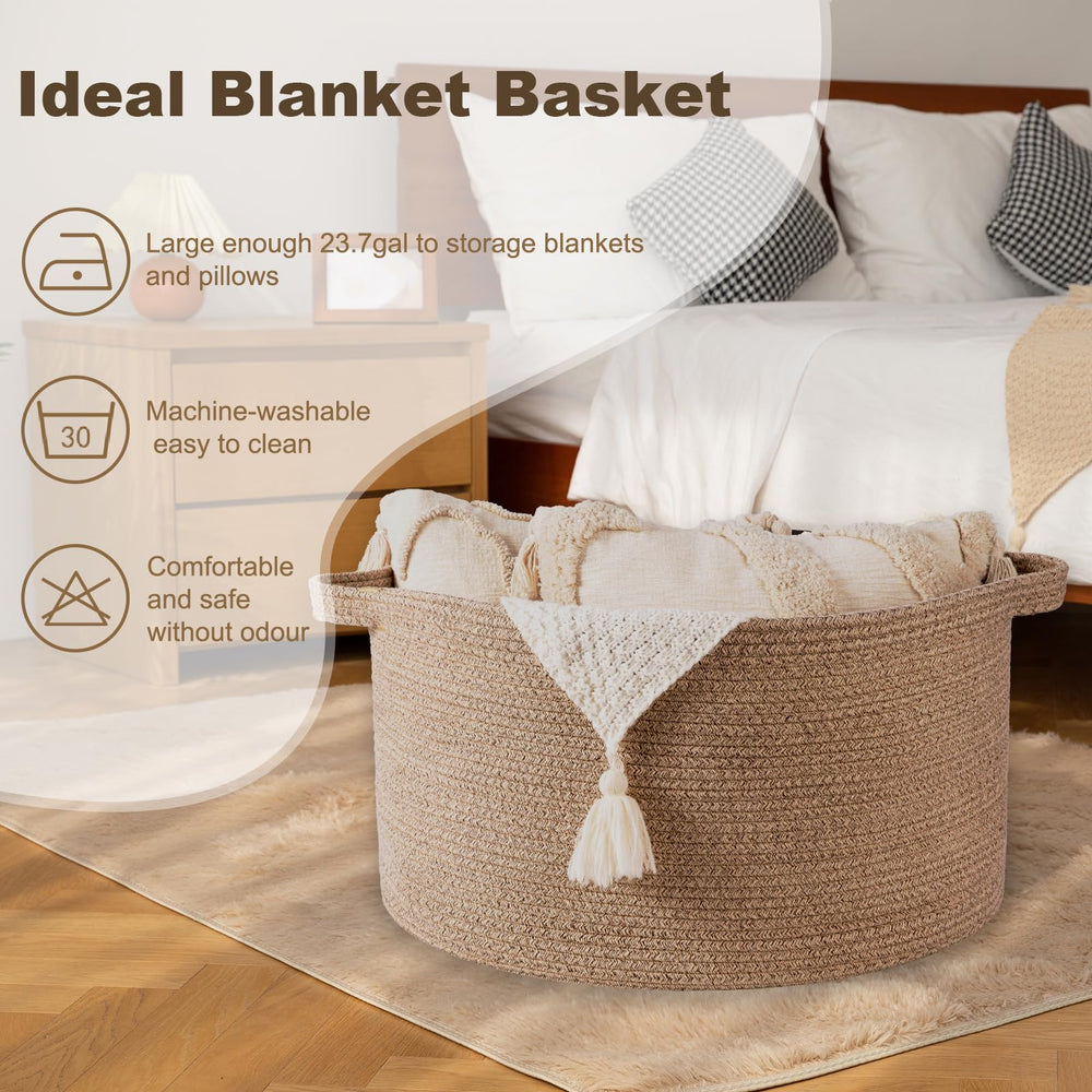 OIAHOMY cotton rope basket weave blends soft texture with durability everyday