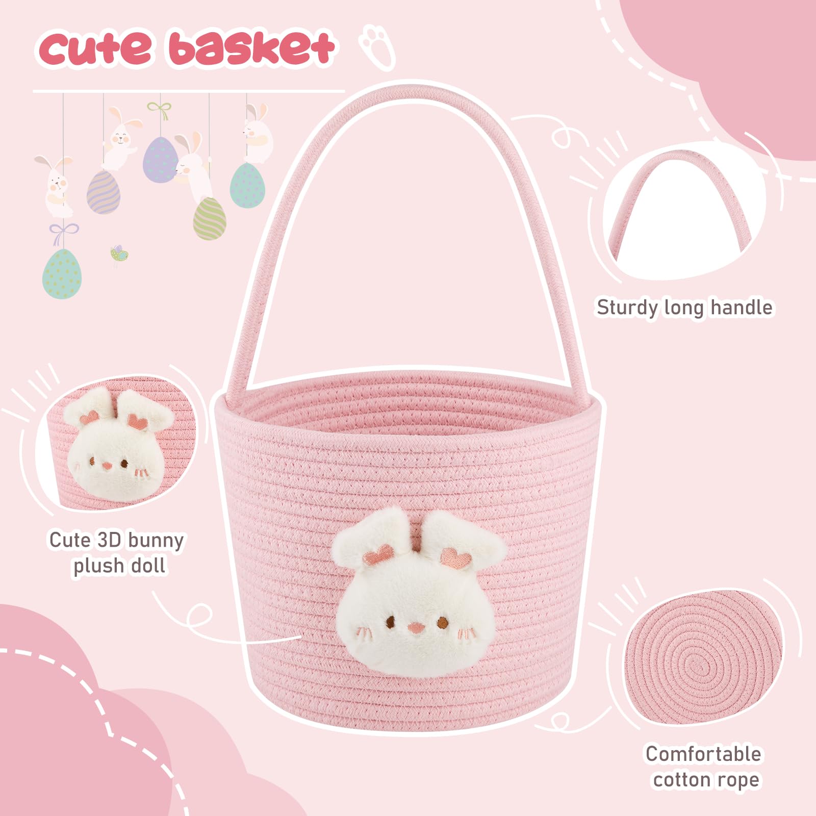 OIAHOMY Easter basket includes marker pen for easy personalization