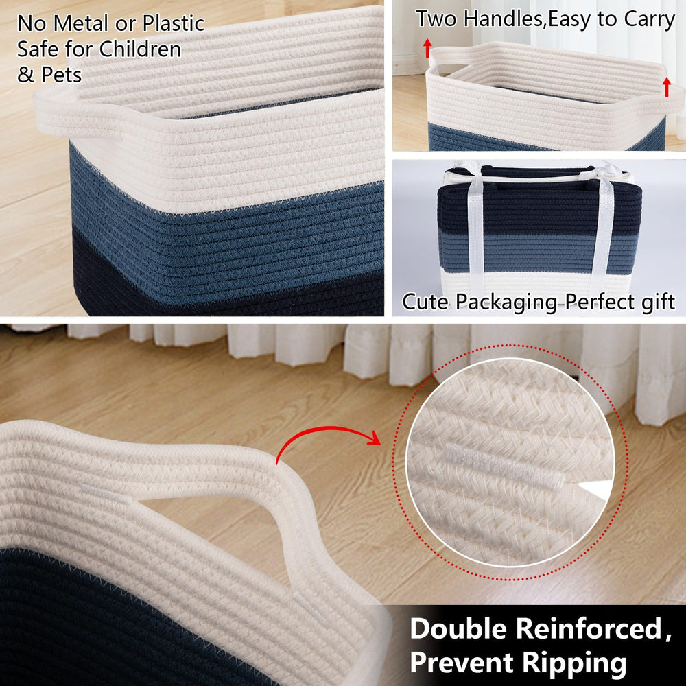 OIAHOMY foldable design basket with built-in handles for easy transport.