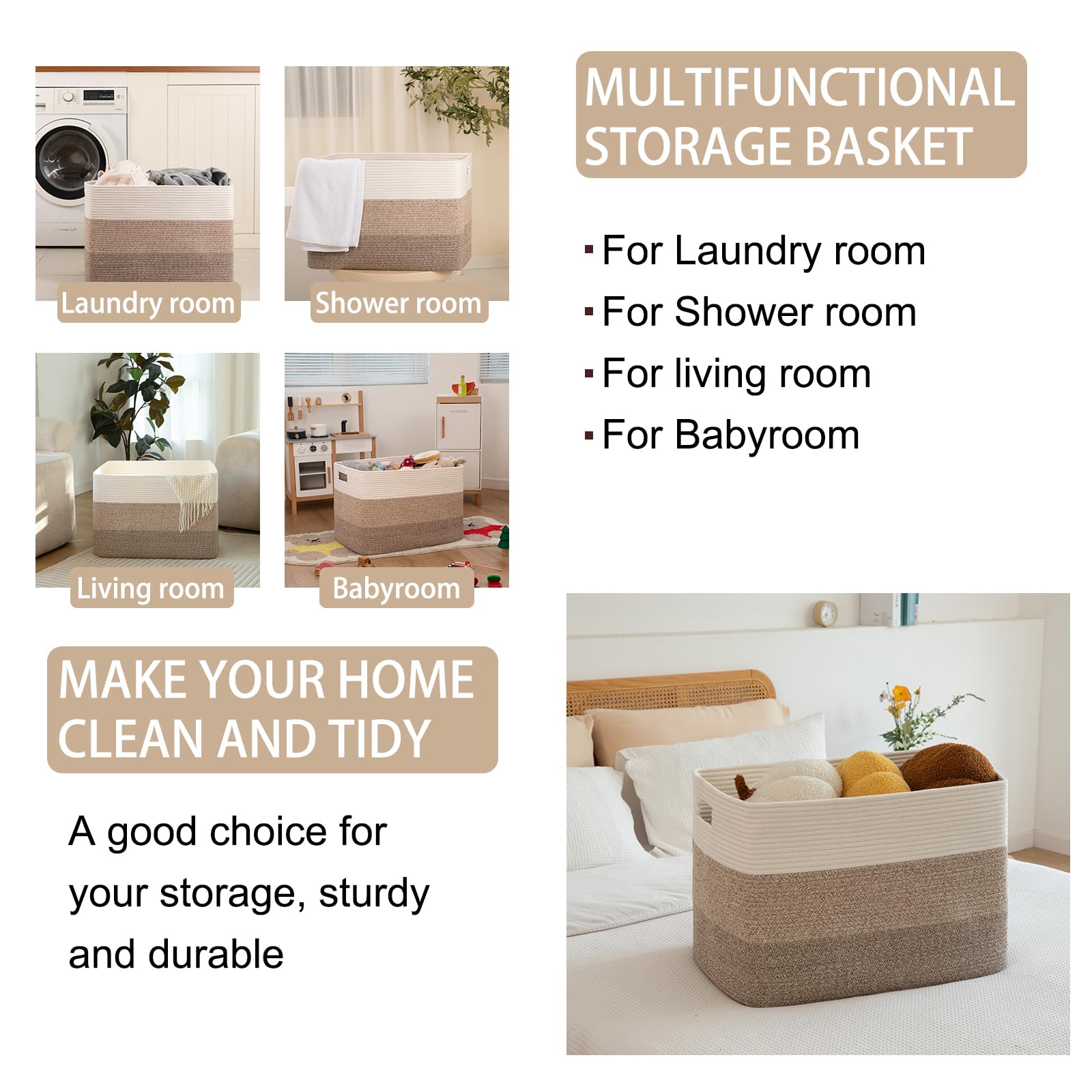 OIAHOMY foldable storage basket showing space-saving flexibility