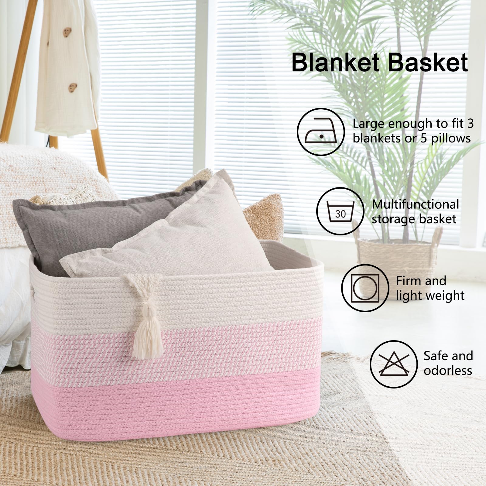 OIAHOMY foldable storage basket space-saving design