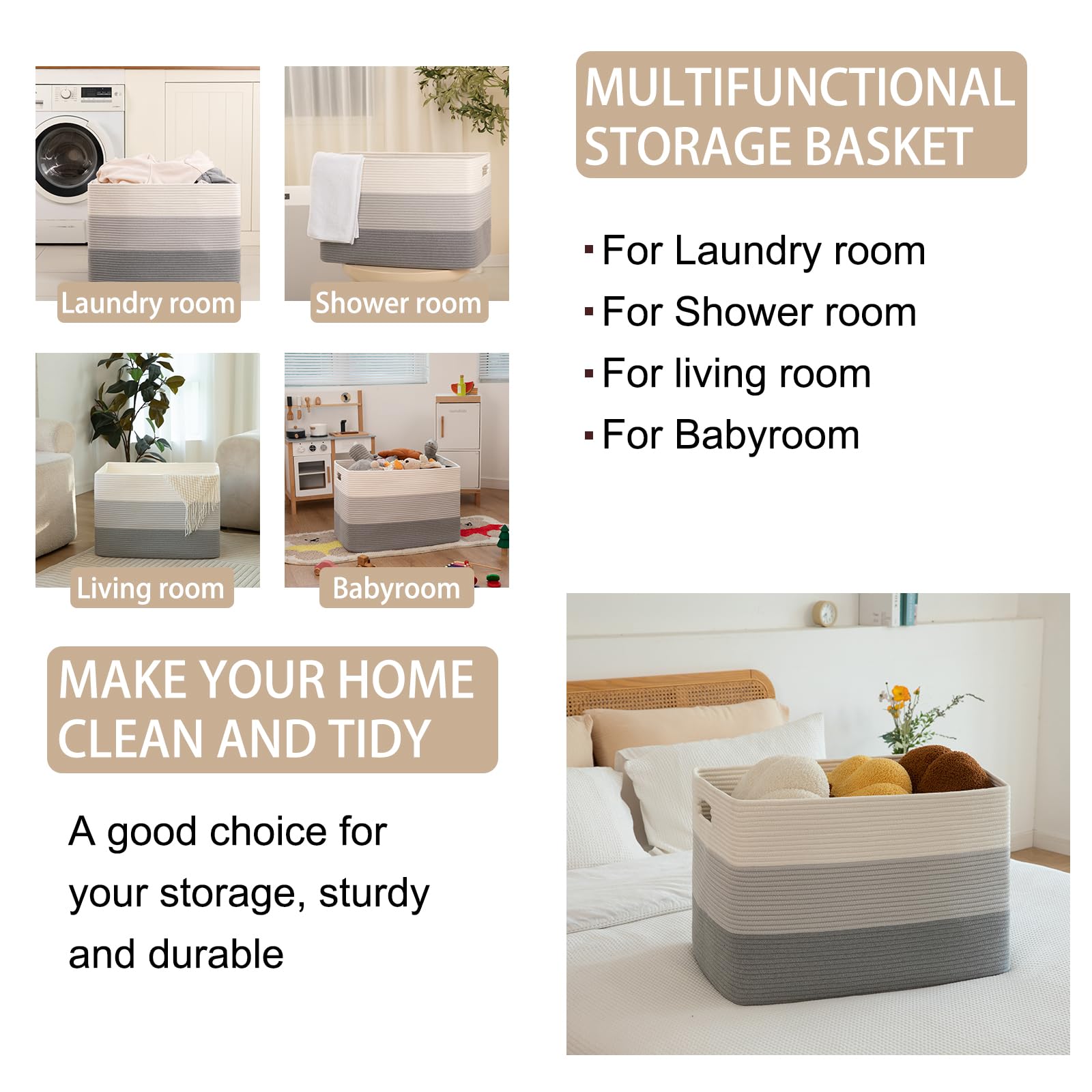 OIAHOMY foldable woven storage demonstrates space-saving flexibility