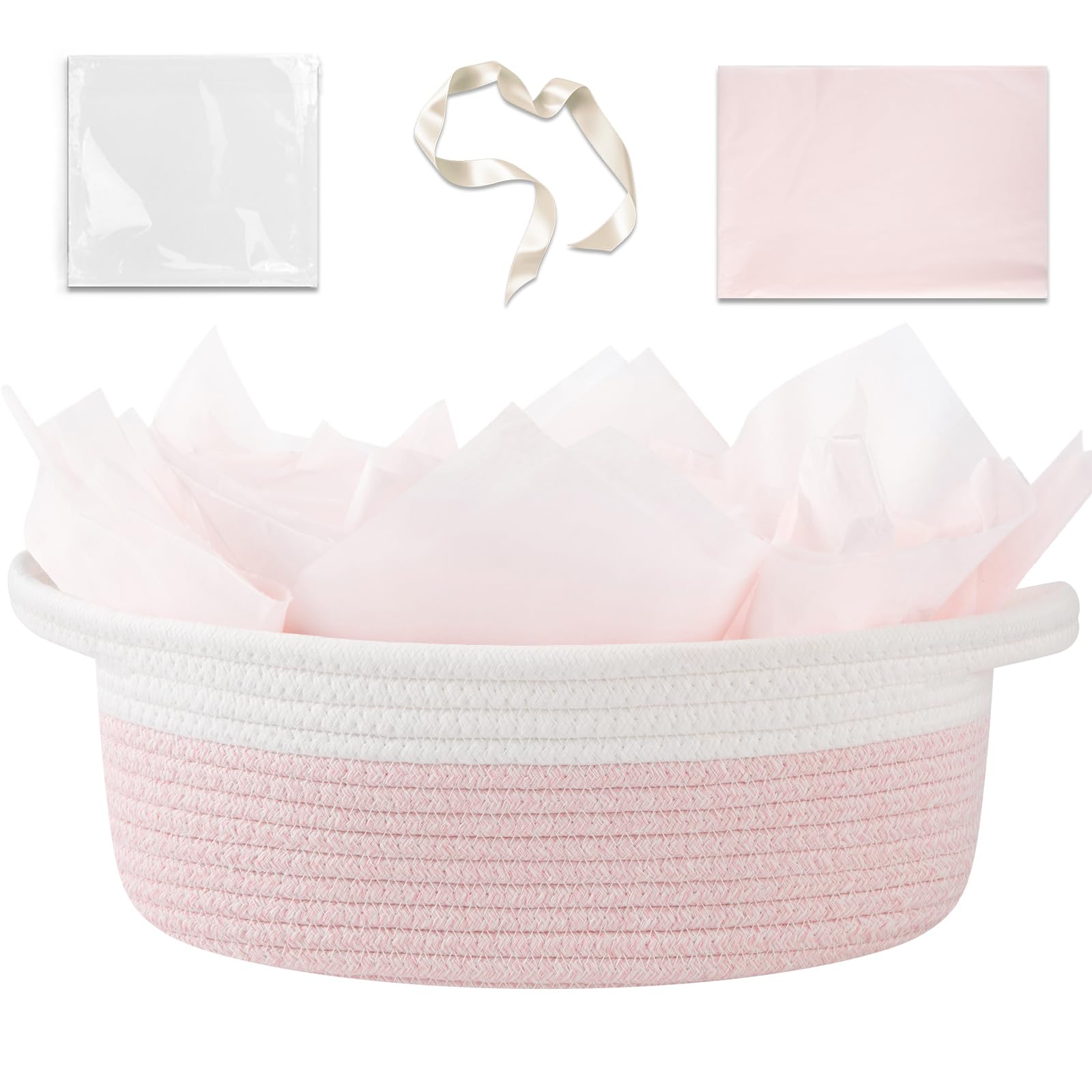 OIAHOMY gift basket empty with handle closeup for easy gifting and portability