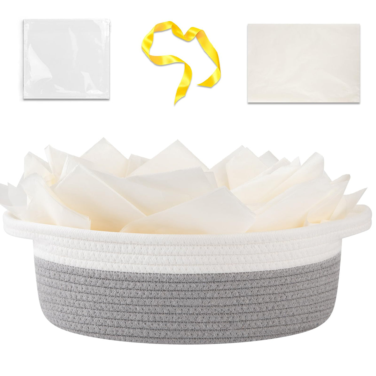 OIAHOMY gift basket empty with handle for easy gifting and transport.
