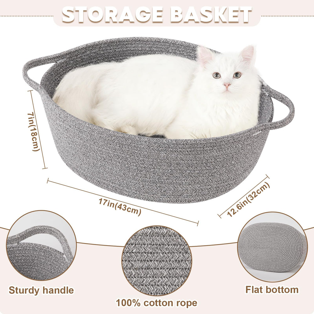 OIAHOMY gift basket with gift bag in grey, ready for gifting