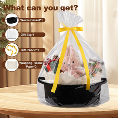 OIAHOMY gift basket with gift bag and ribbon for ready-to-gift presentation.