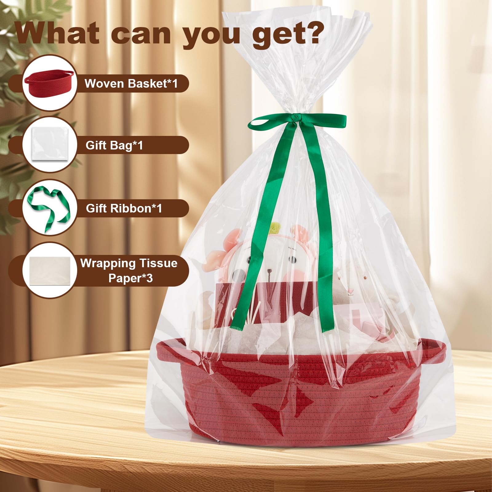 OIAHOMY woven basket side view showcasing sturdy handles for easy relocation