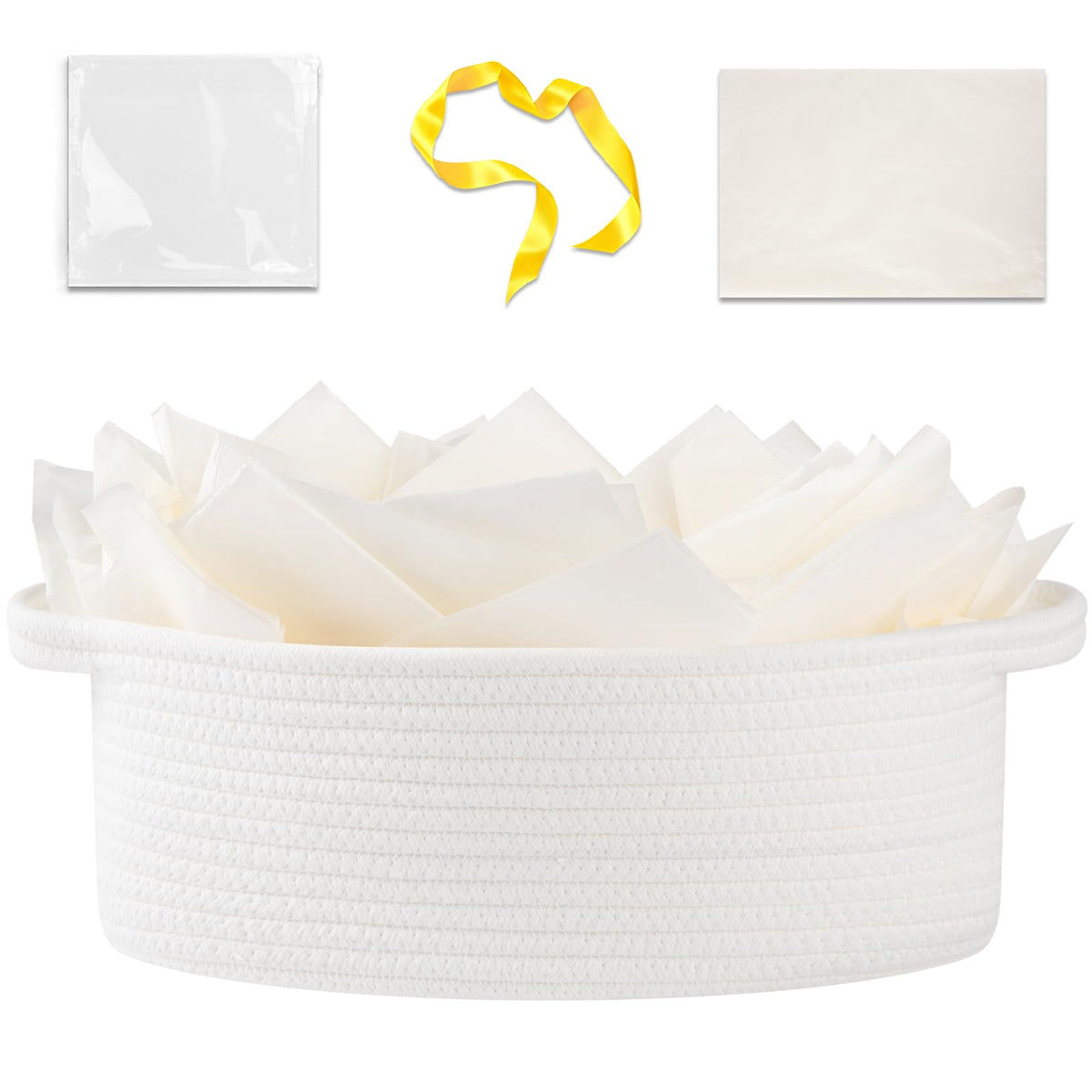 OIAHOMY gift basket with handle, top view showing easy portability