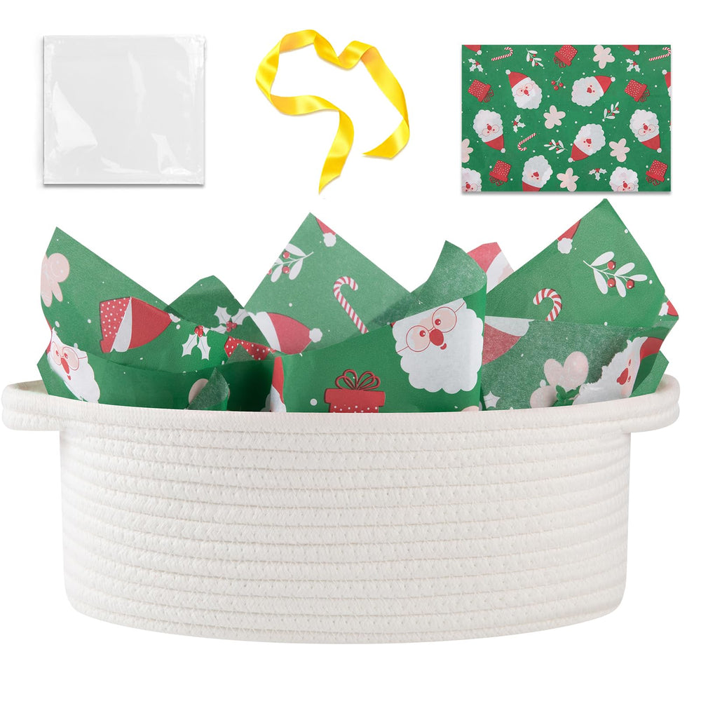 OIAHOMY gift basket with handle for easy gift presentation and portability.