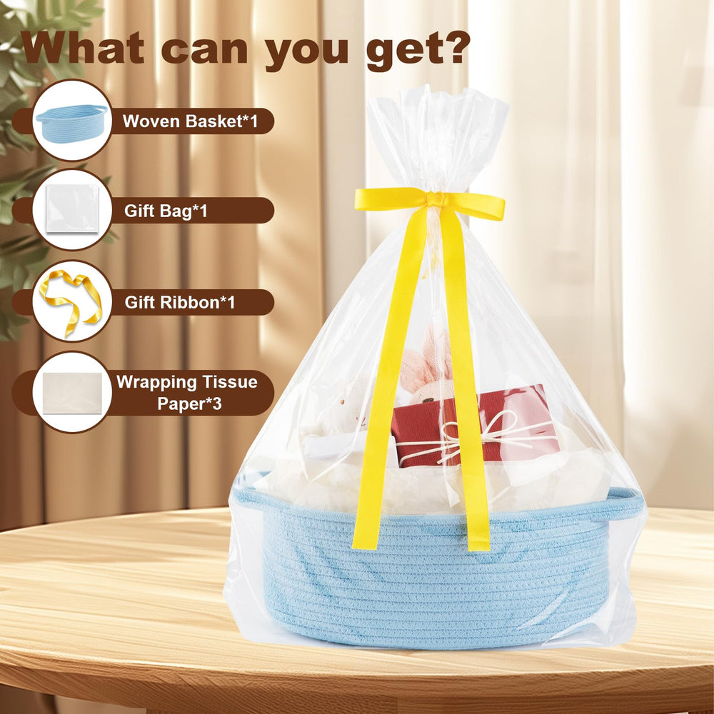 OIAHOMY gift basket interior with gift bag demonstrates ready-to-use packaging.