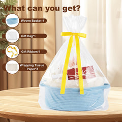 OIAHOMY gift basket interior with gift bag demonstrates ready-to-use packaging.