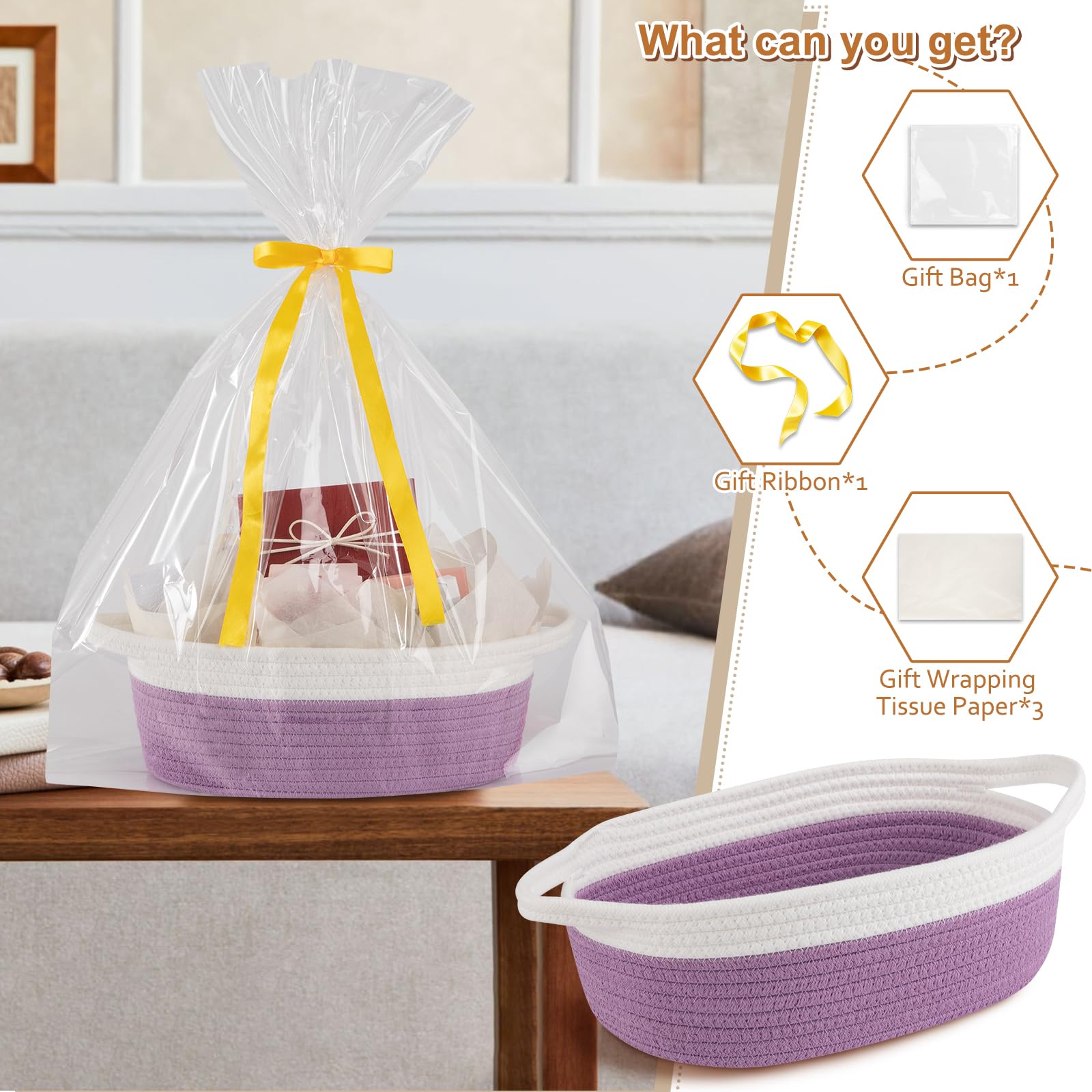 OIAHOMY gift basket packaging with ribbon highlights a ready-to-gift presentation.