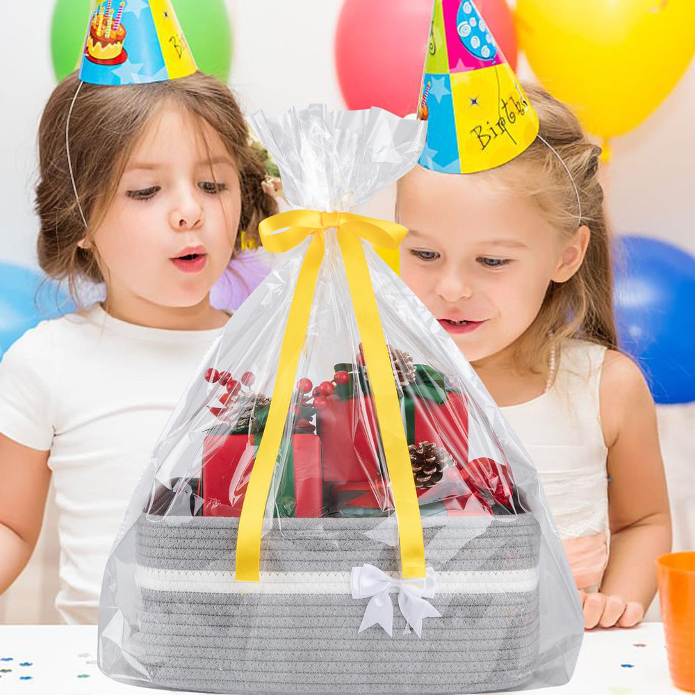 OIAHOMY gift-ready basket with bags enhances baby showers and celebrations.