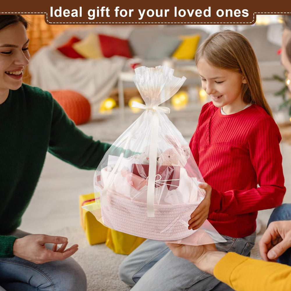 OIAHOMY gift basket ribbon adds decorative finishing touch.
