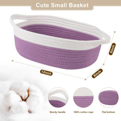OIAHOMY gift basket side view lilac-purple emphasizes compact size for small spaces.