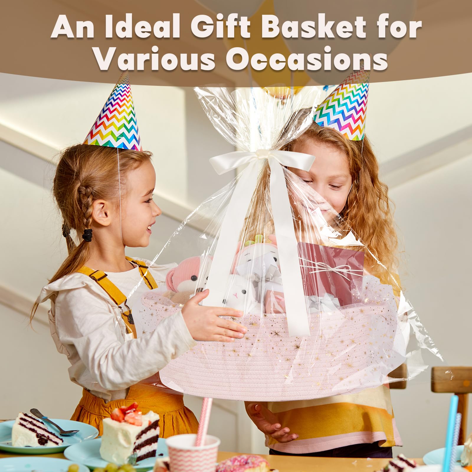 OIAHOMY toy storage basket helps organize playroom and bedroom spaces.
