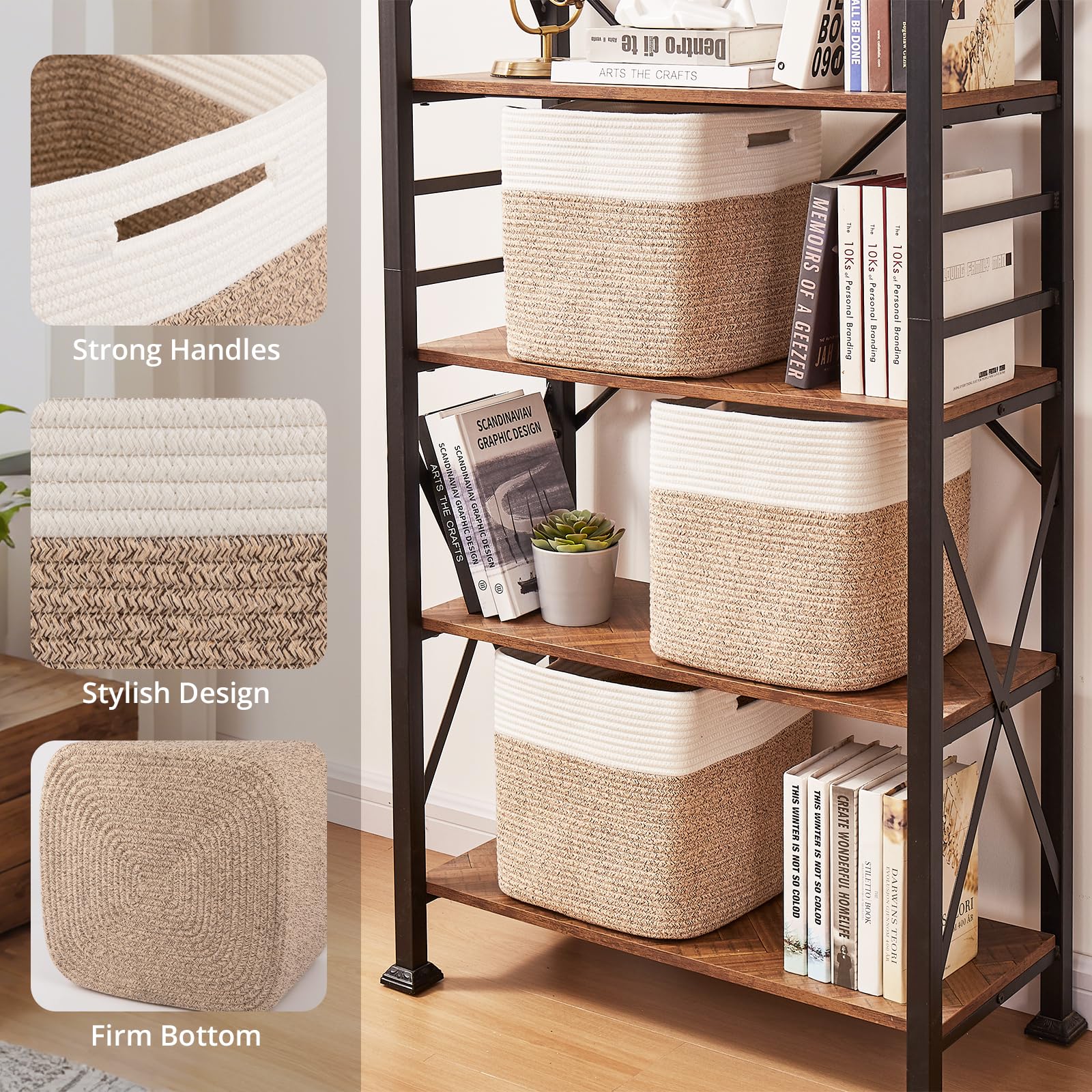 OIAHOMY Kallax-compatible basket in nursery organizes diapers and blankets.