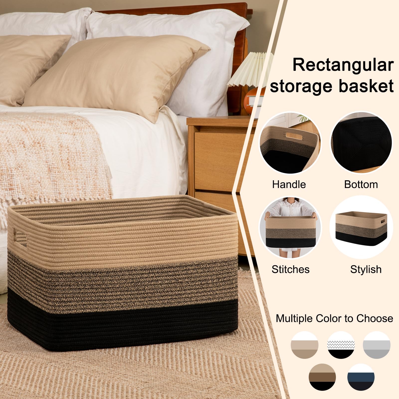 OIAHOMY foldable storage basket ready for space-saving organization.