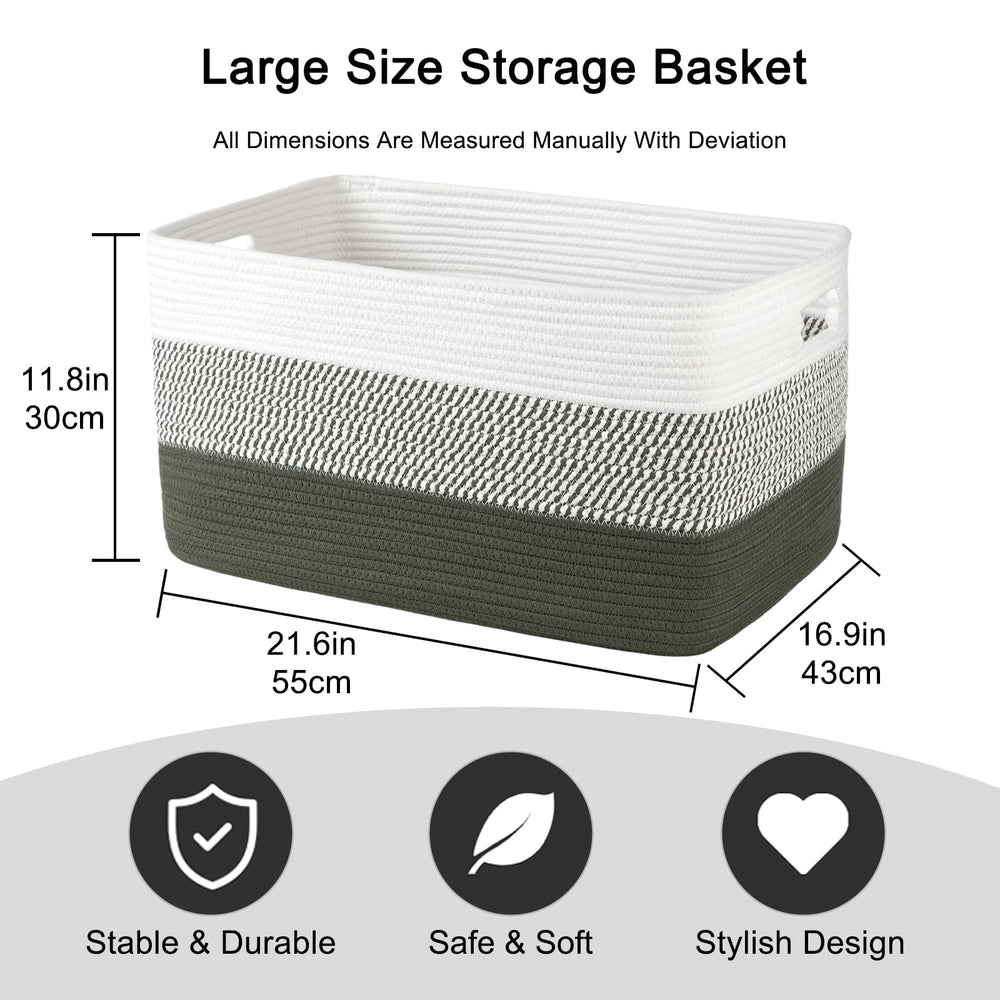 OIAHOMY large blanket basket open-top for quick access and organization