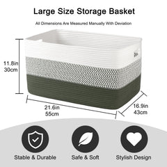 OIAHOMY large blanket basket open-top for quick access and organization