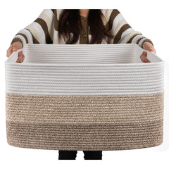 OIAHOMY large blanket basket in rectangle shape for easy blanket organization