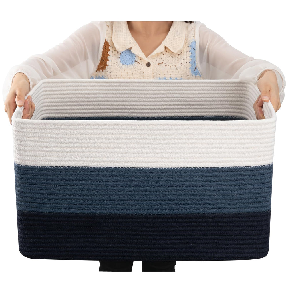 OIAHOMY large blanket basket rectangle keeps blankets neatly tucked away