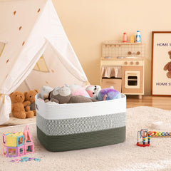 OIAHOMY large blanket basket side view showing capacity and design