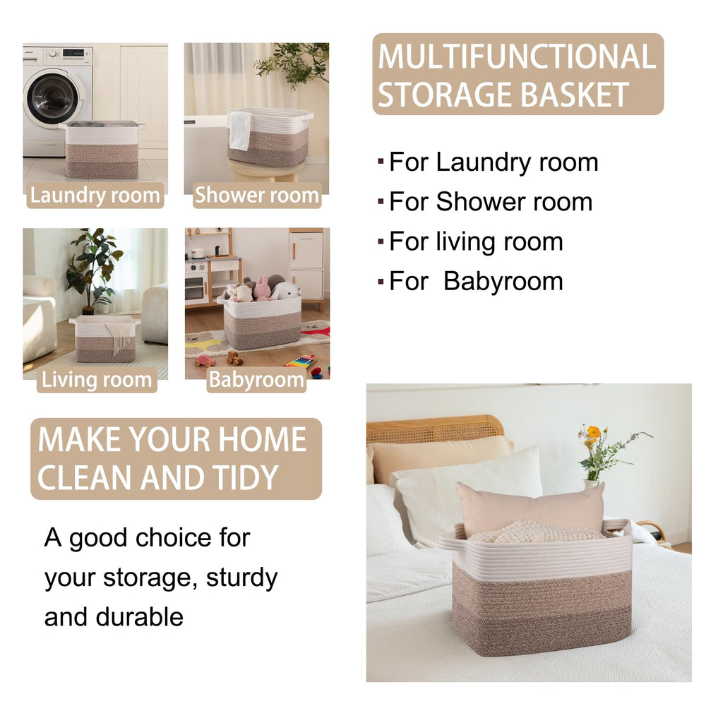 OIAHOMY laundry basket with sturdy handles for easy carrying