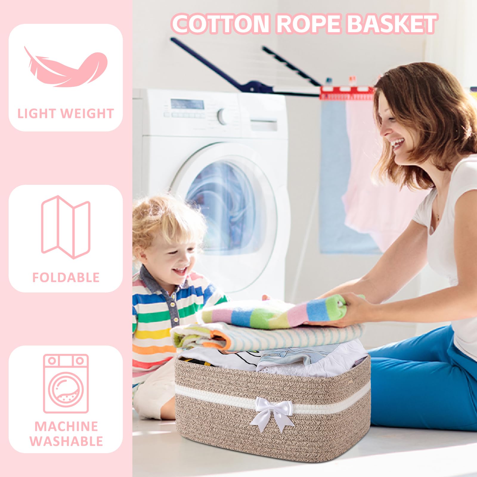 OIAHOMY laundry storage basket holds towels and toiletries in an accessible organizer