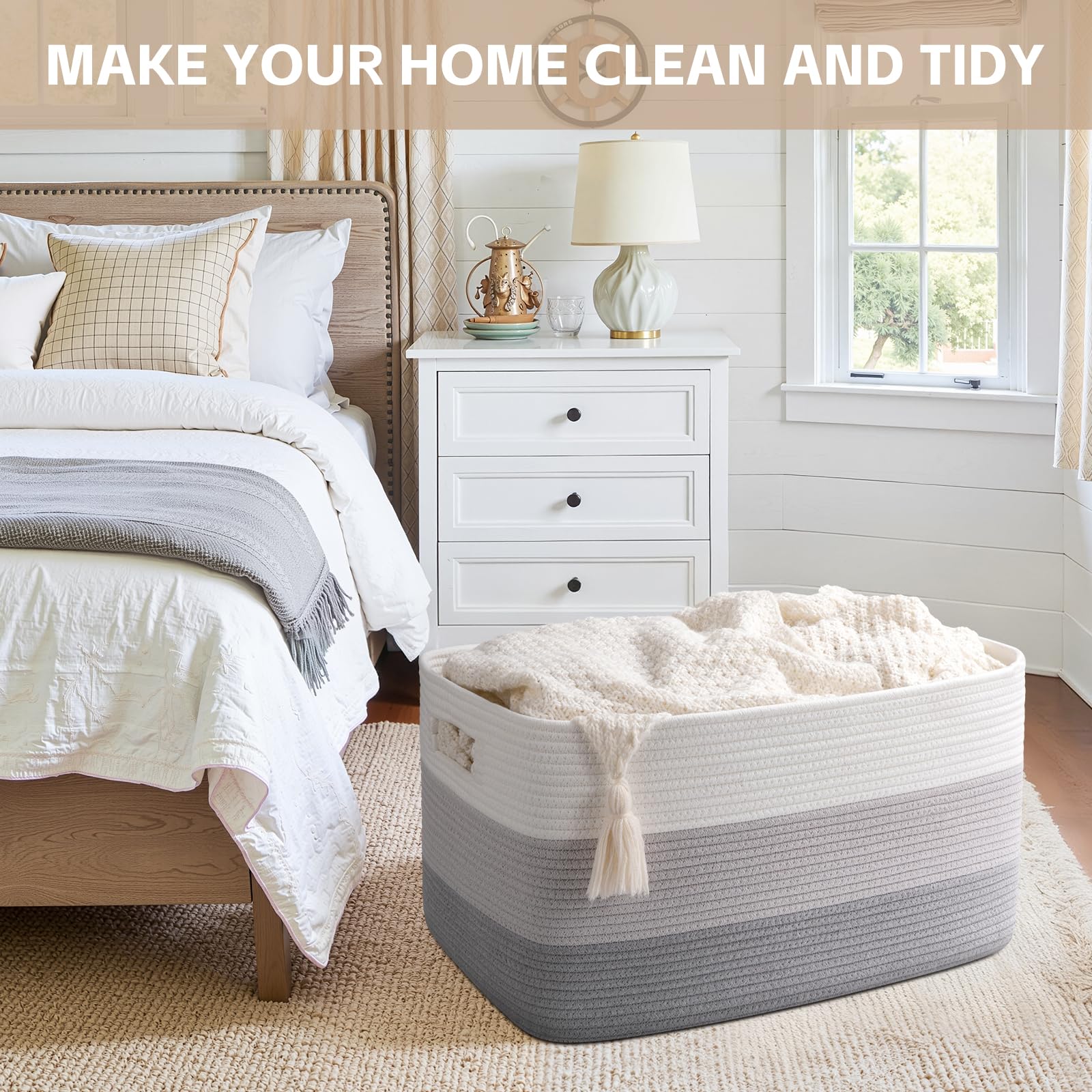 OIAHOMY living-room-blanket-storage blends with decor for tidy spaces.