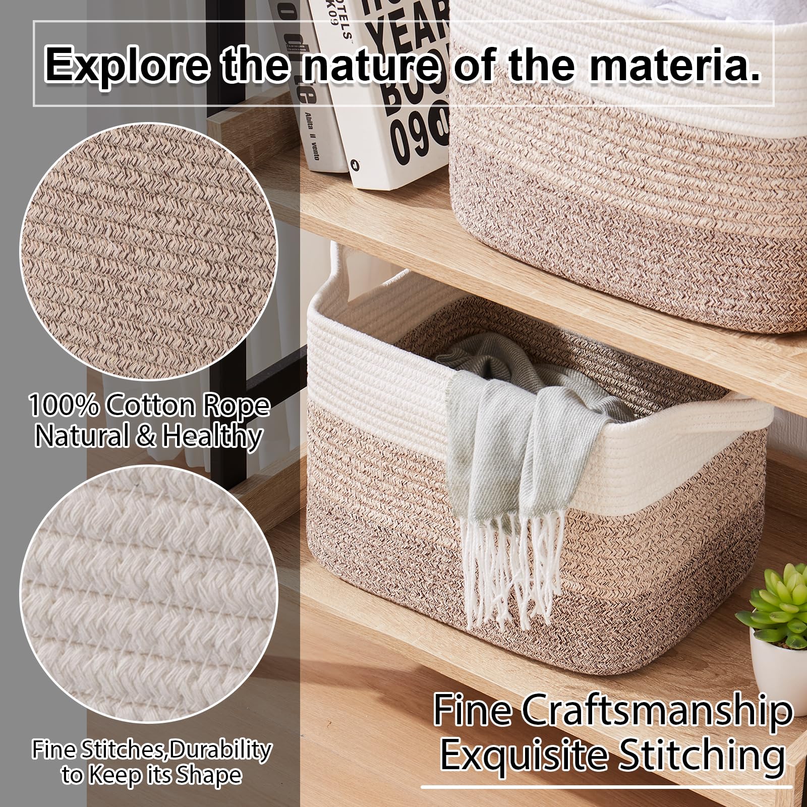 OIAHOMY living room organization basket brightens decor