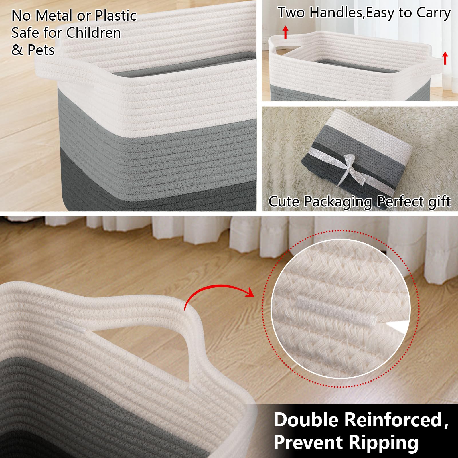 OIAHOMY multi-purpose storage basket complements living spaces.